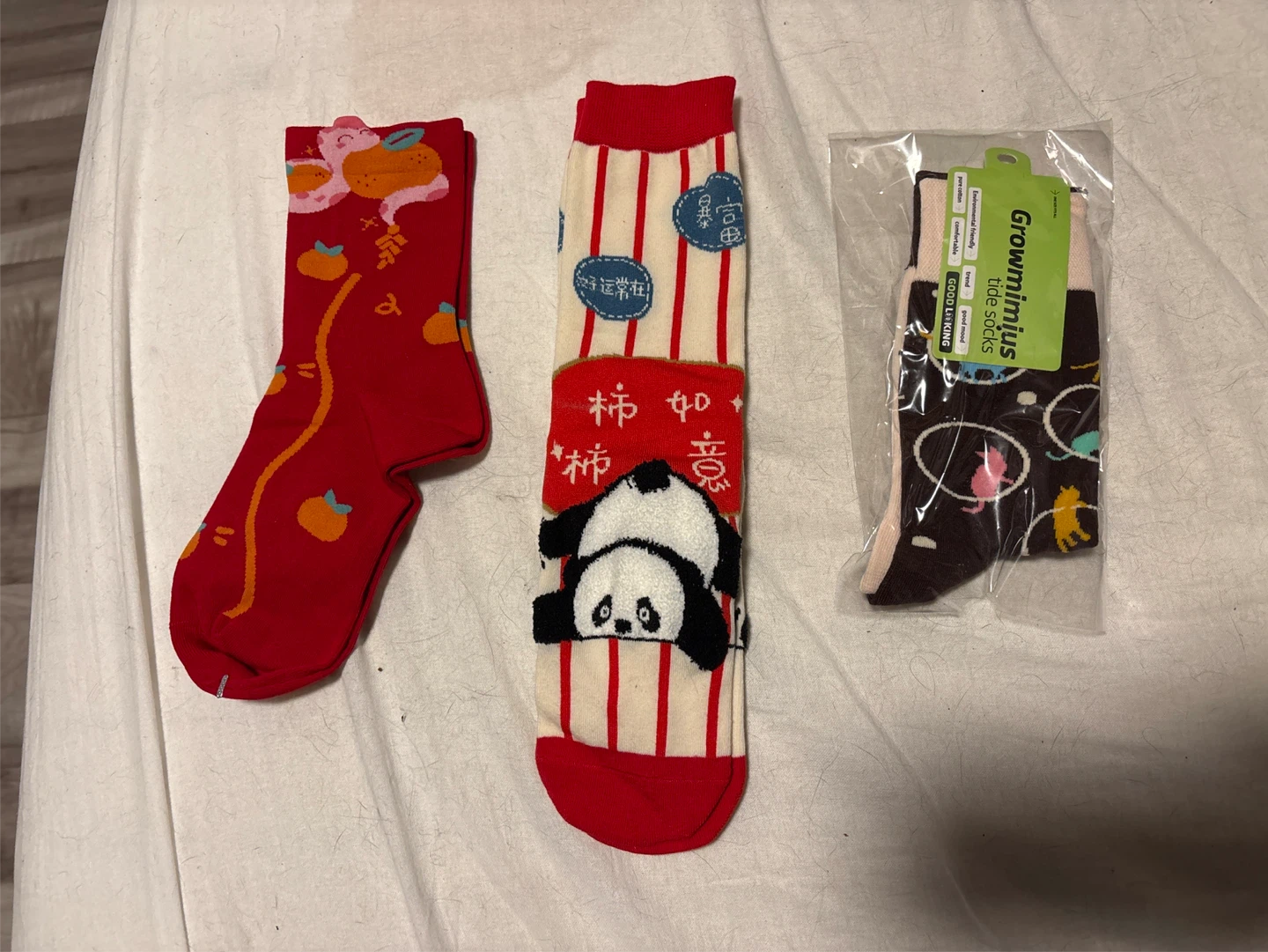 Set of 3 new year patterned socks