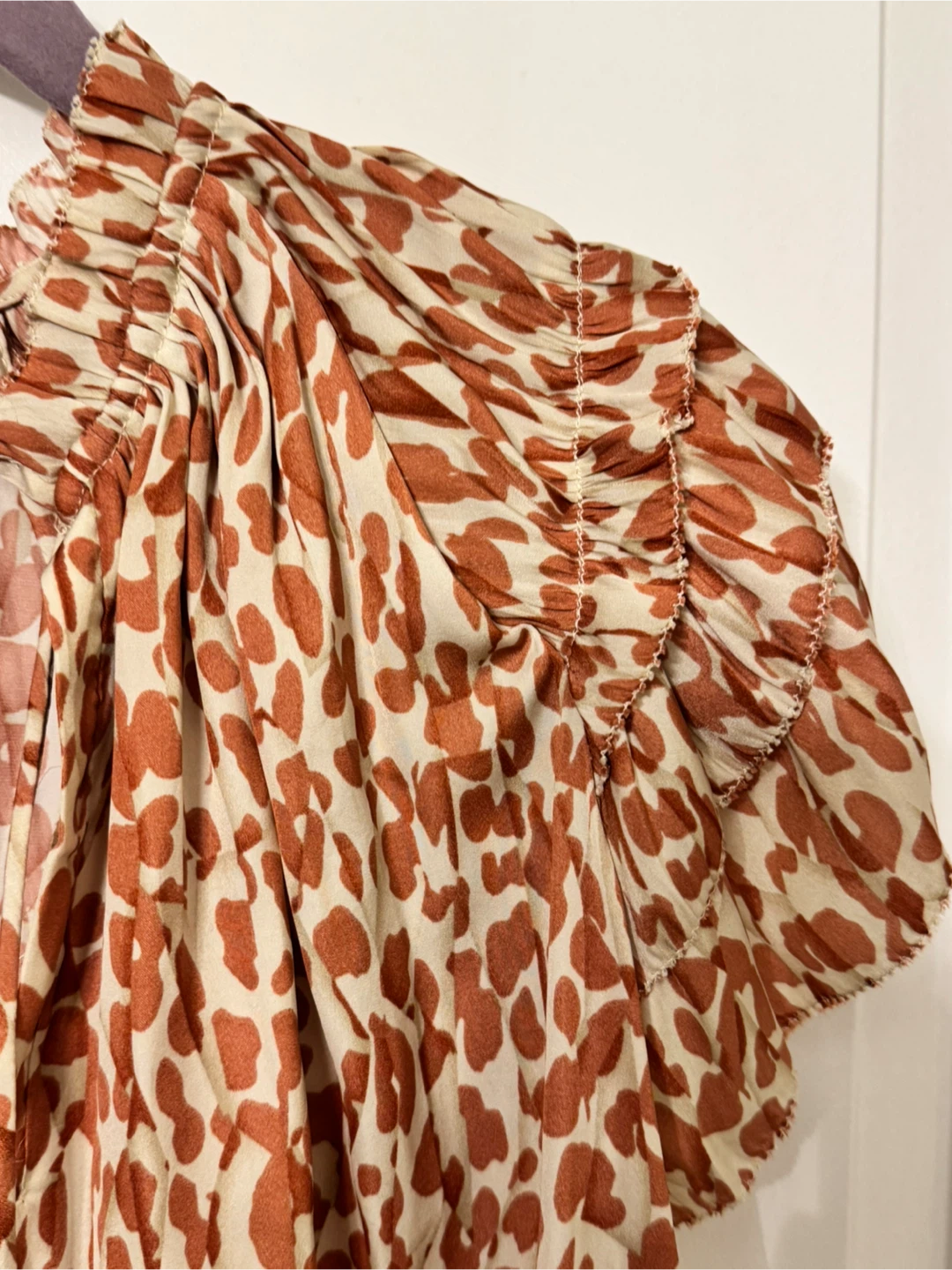Philosophy Leopard Print Ruffle Blouse – Size L - photo 5