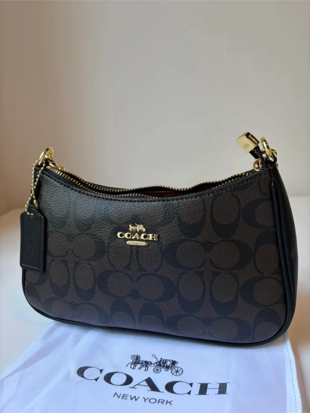 Coach Signature Monogram Shoulder Bag