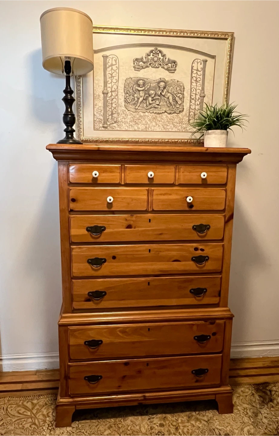 Vintage Solid Wood 7 Drawers Tall Dresser - Delivery Extra