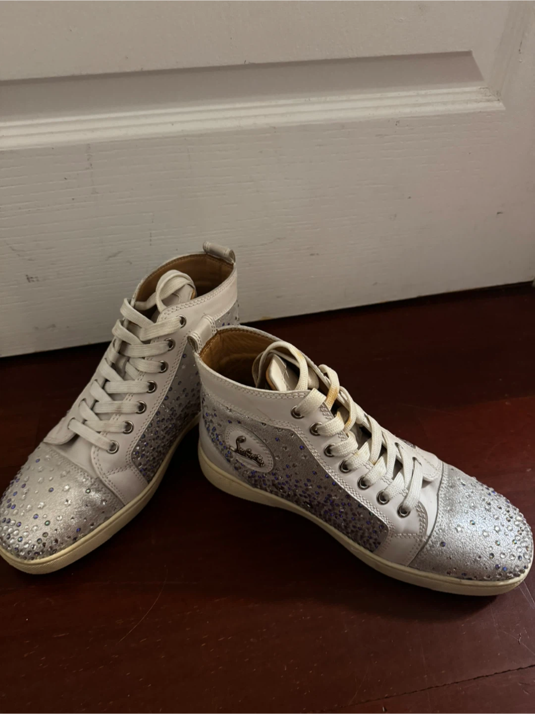 Christian Louboutin Rhinestone High-Top Sneakers - photo 3