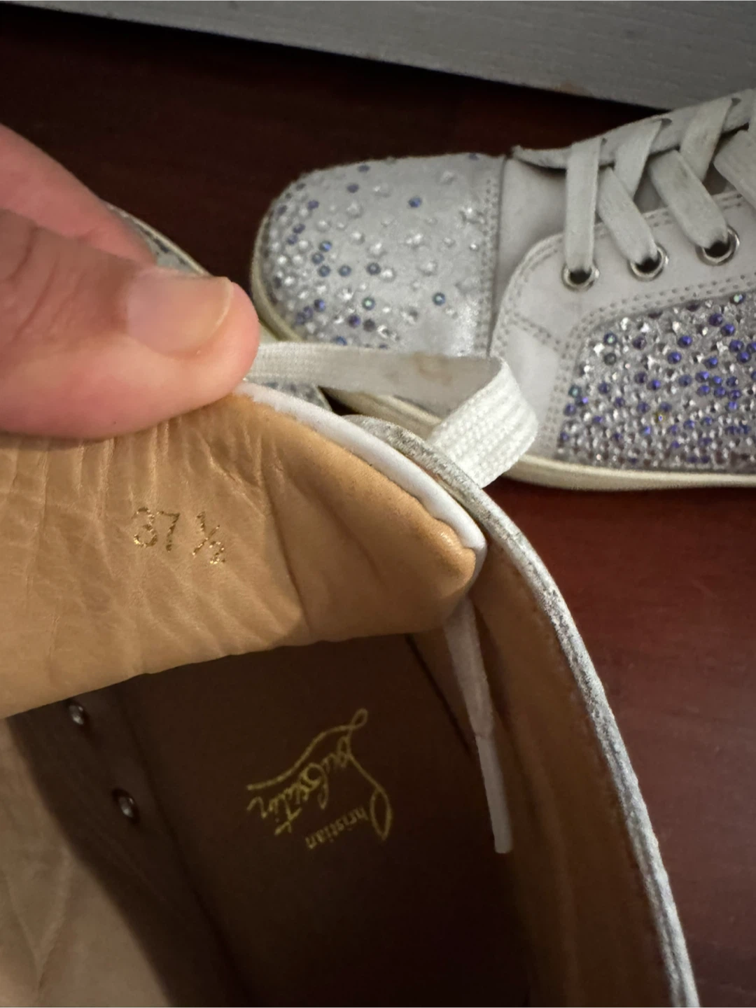 Christian Louboutin Rhinestone High-Top Sneakers - photo 4