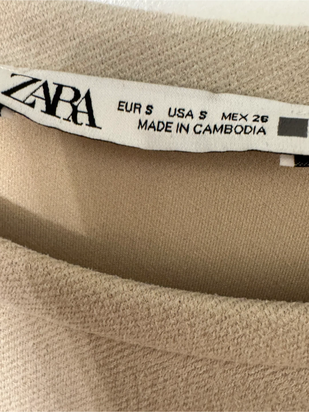 Zara Beige Short-Sleeve Pocket Dress – Size Small - photo 2