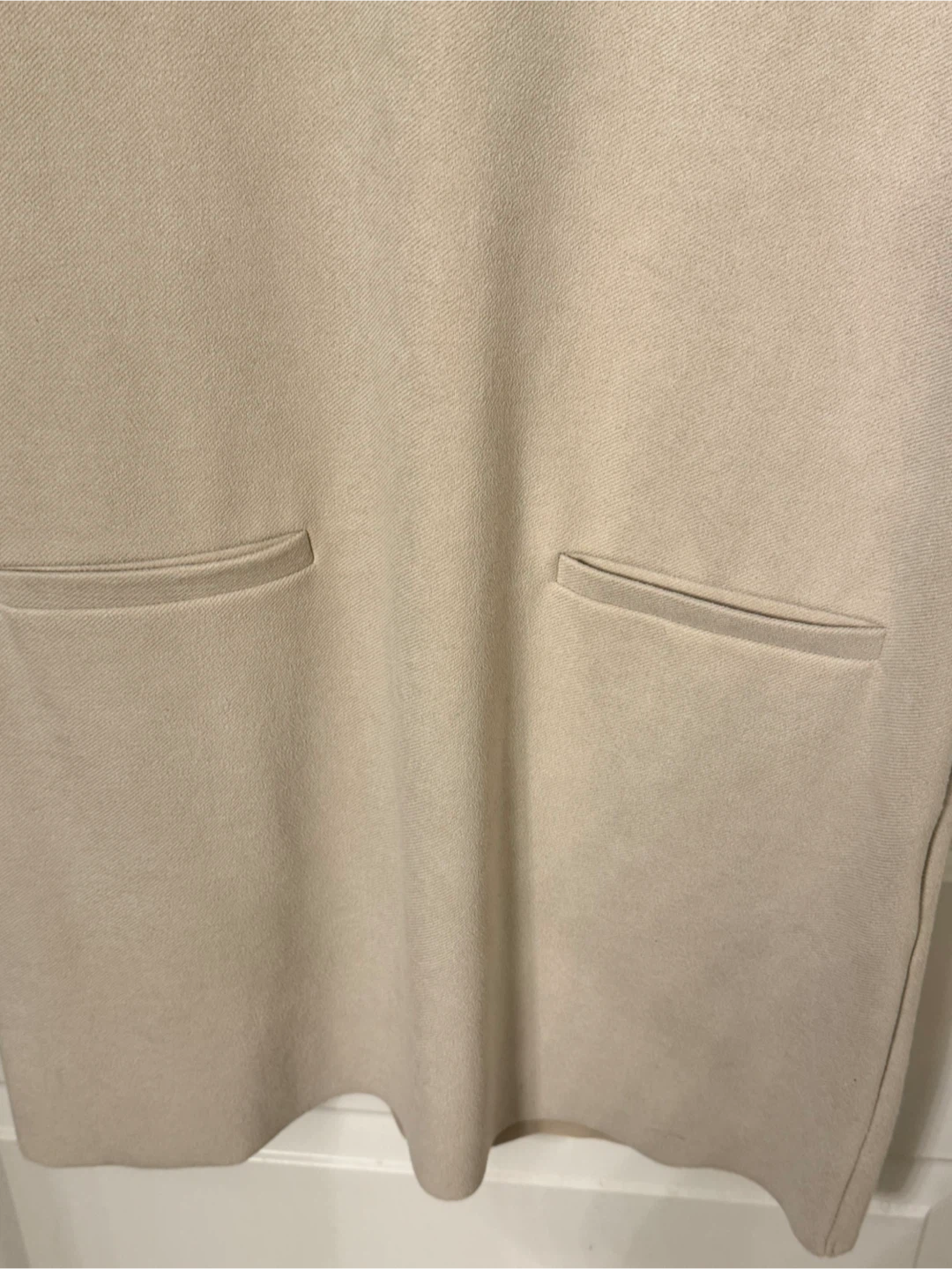Zara Beige Short-Sleeve Pocket Dress – Size Small - photo 3