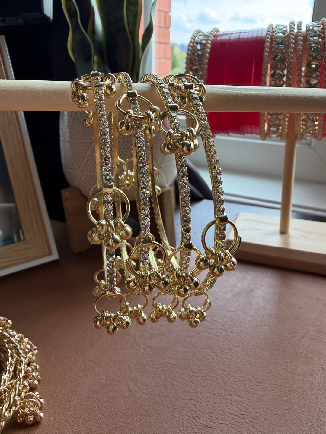 Gold Tone Rhinestone Bangles