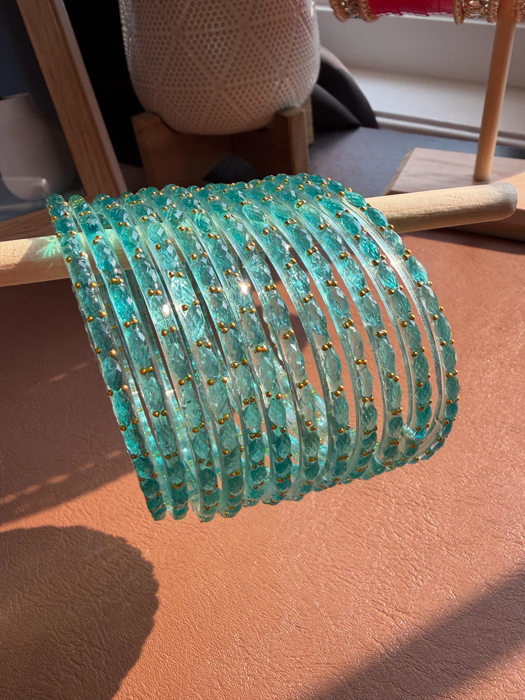 Raindrop glass bangles - photo 3