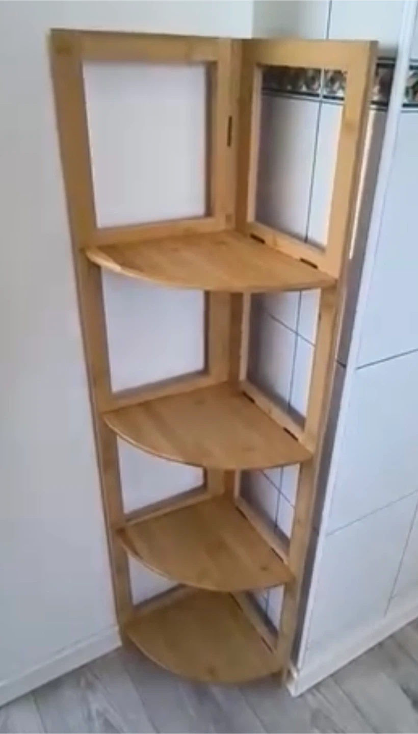 Foldable Wooden Corner Shelf
