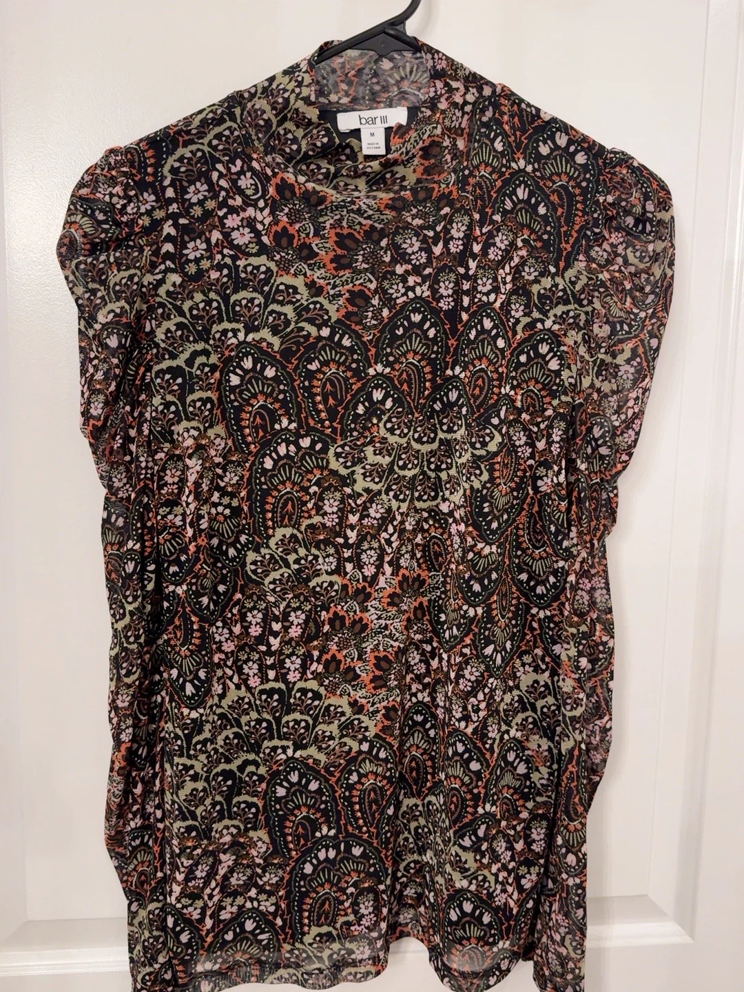 Bar III Paisley Print Sheer Blouse – Size M - photo 5