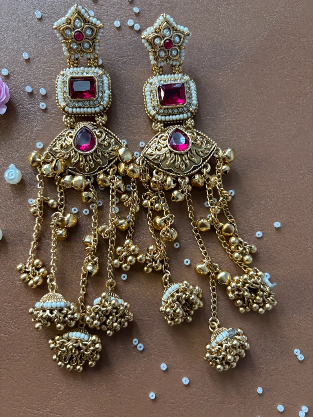 Traditional Indian Style Dangling Earrings