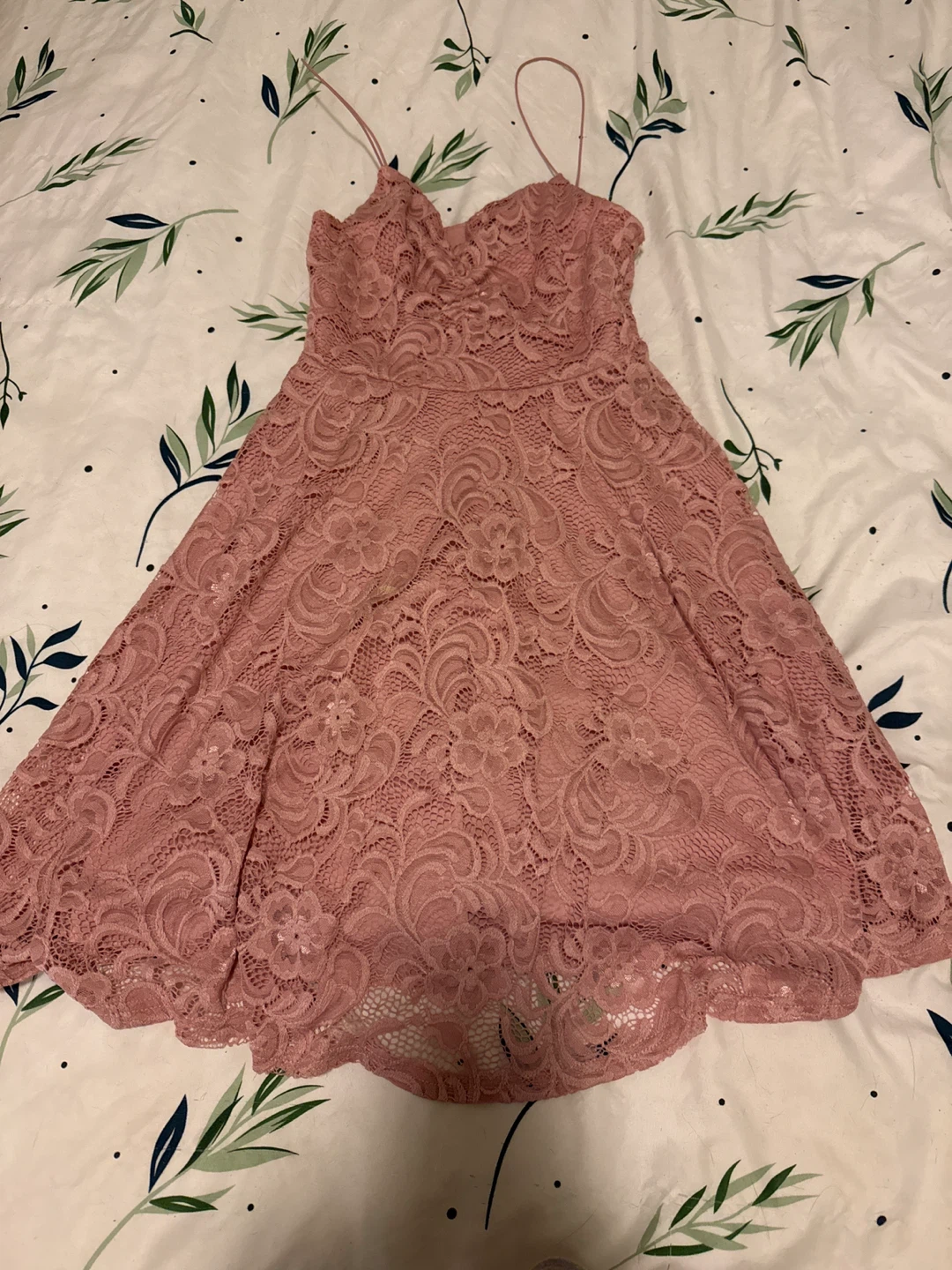 Dusty Rose Lace Dress