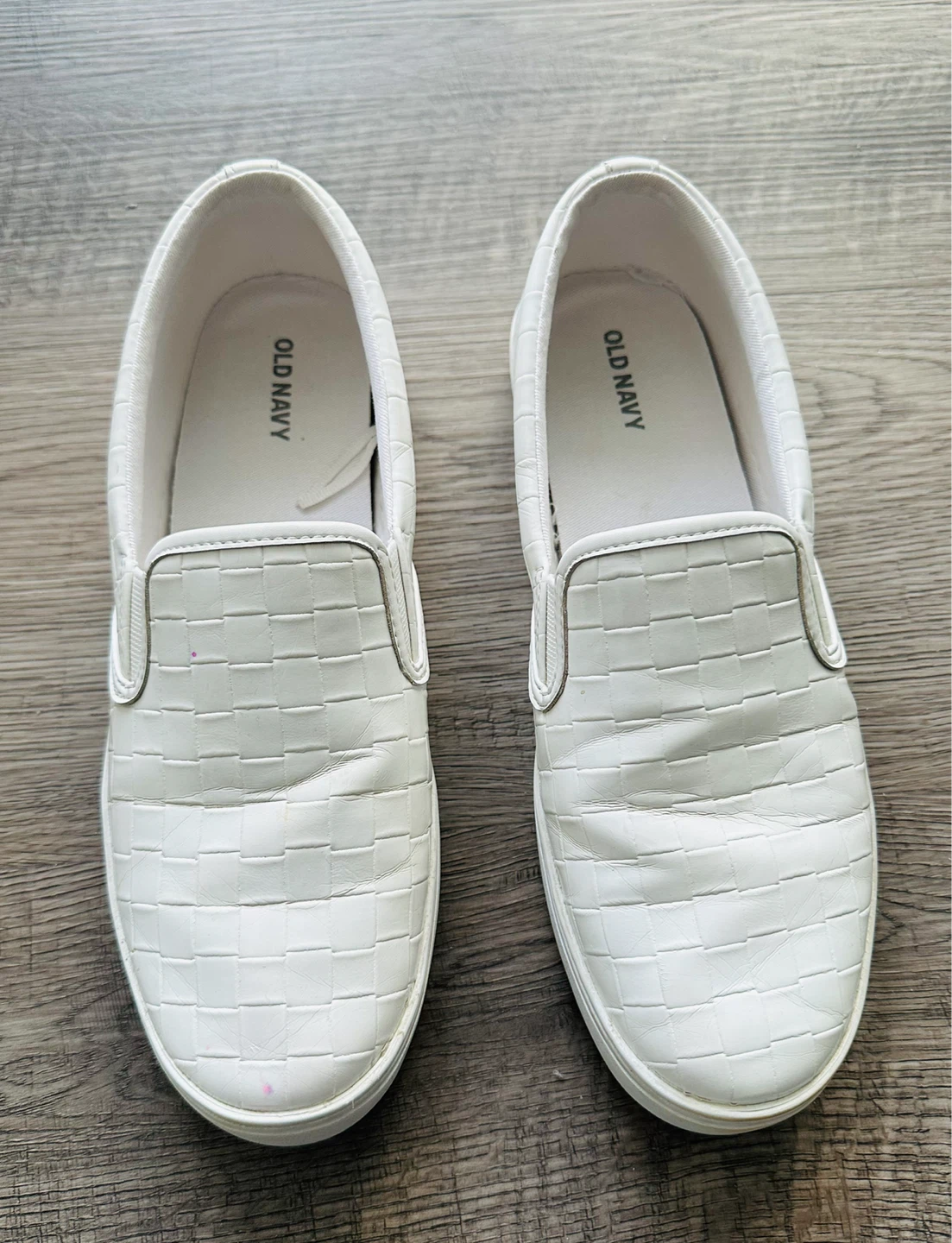 Old Navy White Woven Slip-On Shoes