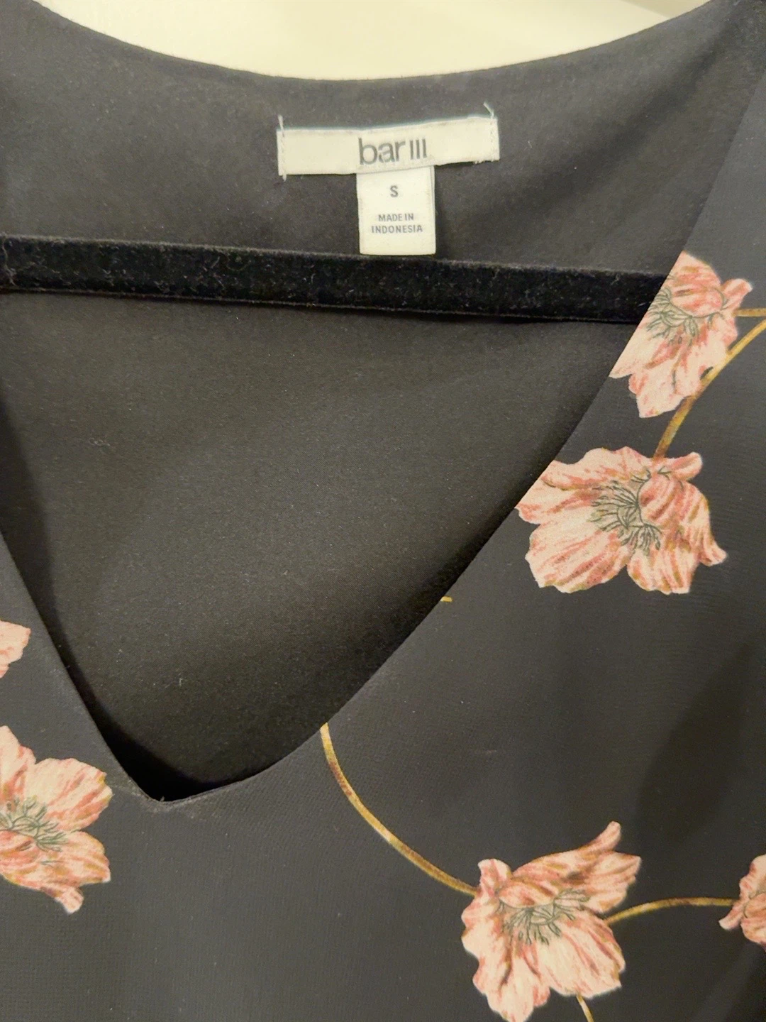 Bar III Floral Ruffle Chiffon Blouse – Size S - photo 3
