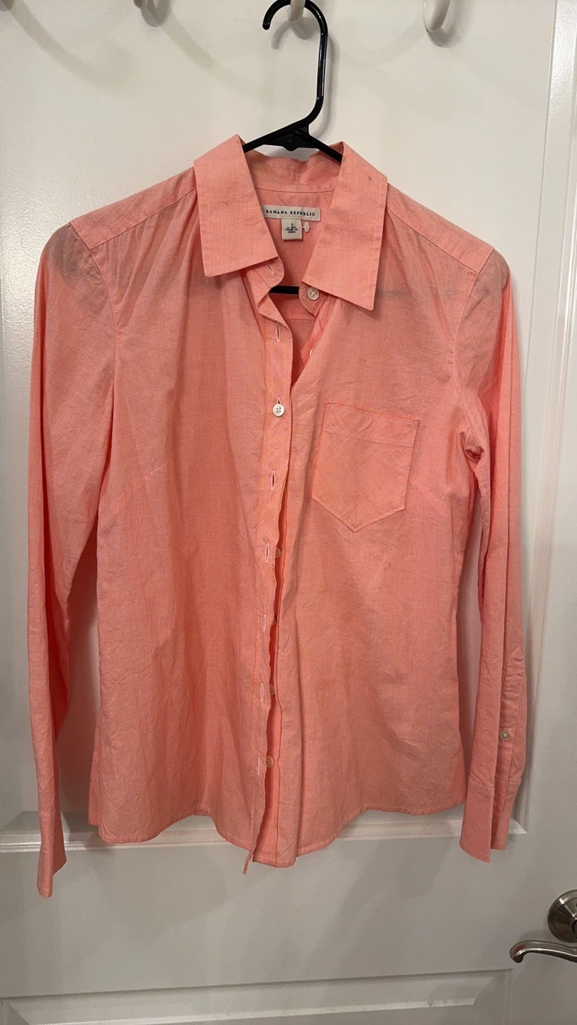 Banana Republic Coral Button-Down Shirt – Size S - photo 3