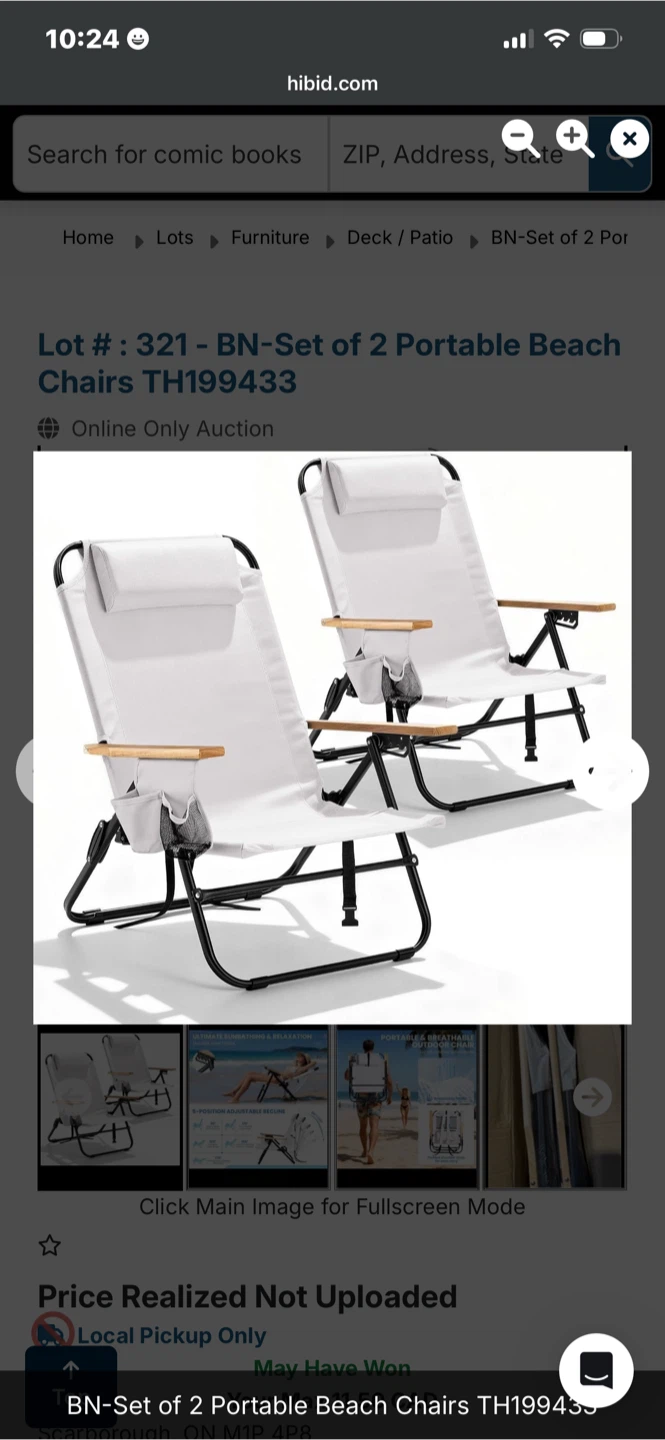 Set of 2 Portable Beach Chairs