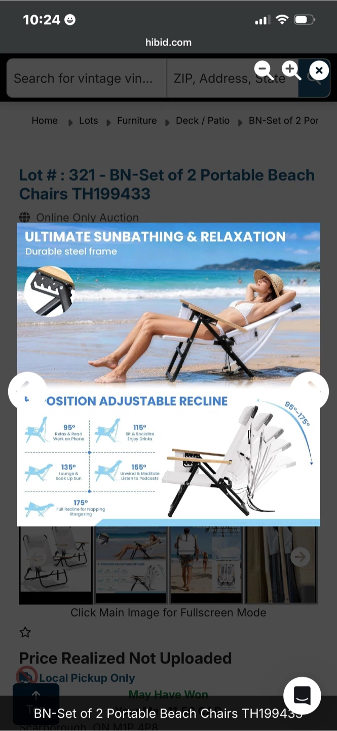 Set of 2 Portable Beach Chairs - photo 2