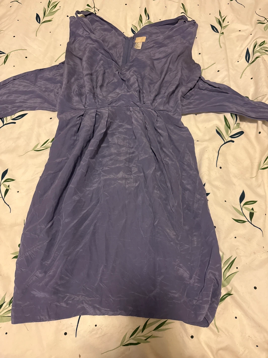 H&M Purple Satin-Finish Mini Dress