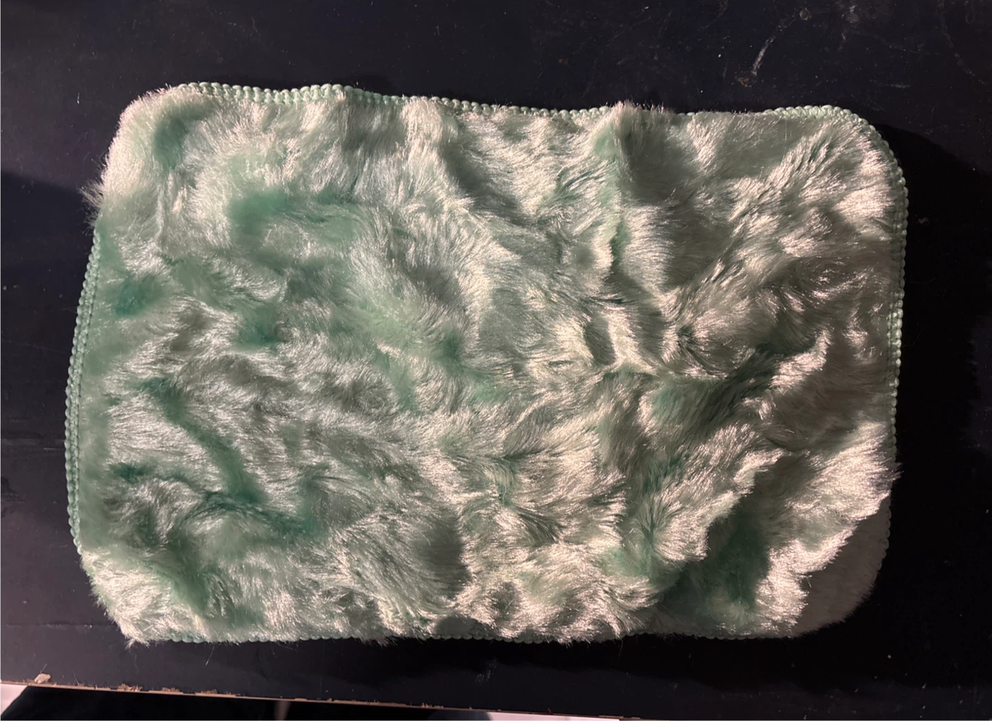 Mint green faux fur wipe cloth