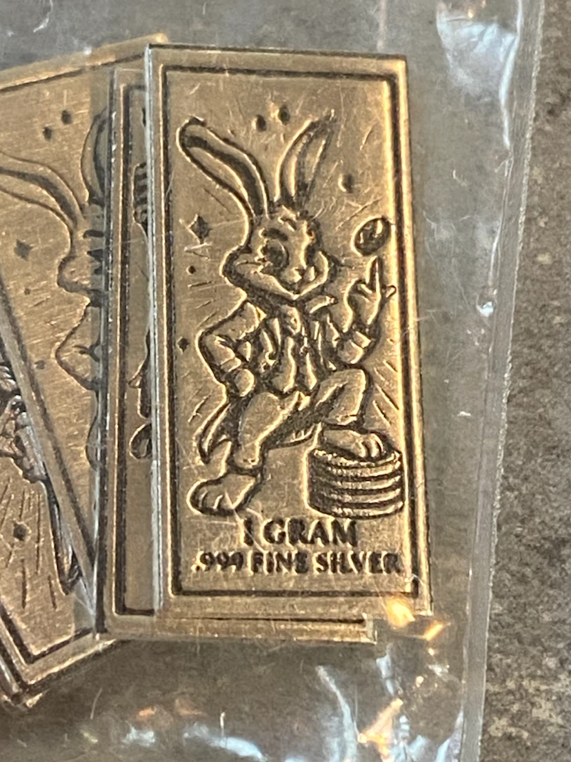 1 Gram .999 Fine Silver Bars - Bunny Design (Set of 10)