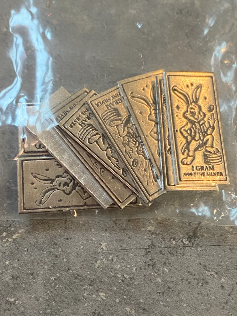 1 Gram .999 Fine Silver Bars - Bunny Design (Set of 10) - photo 2