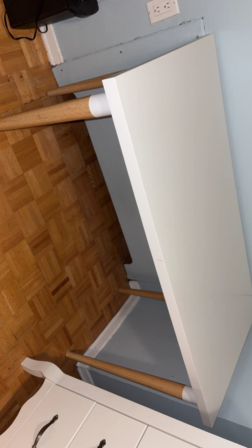 White Shelf with Wooden Legs