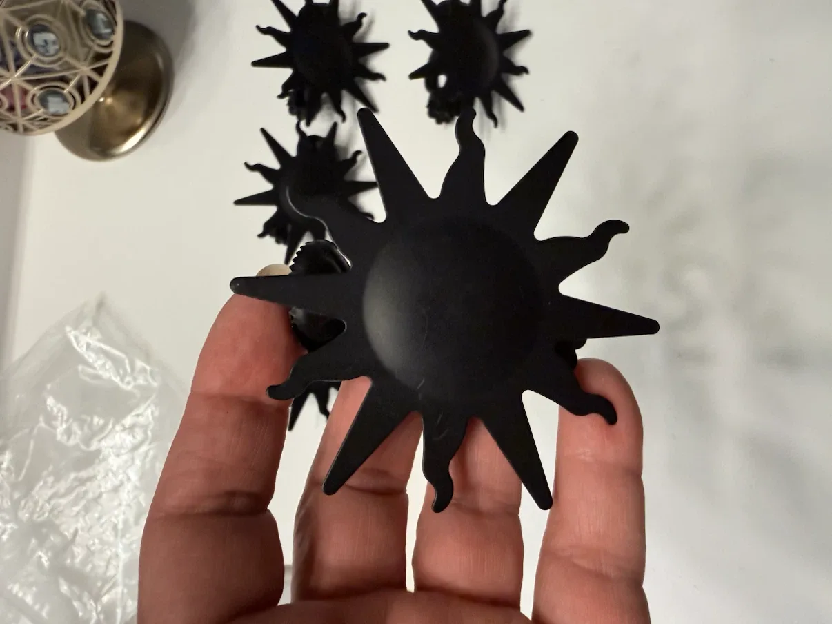 5 Black Sun Curtain Holders & candle holder - photo 2
