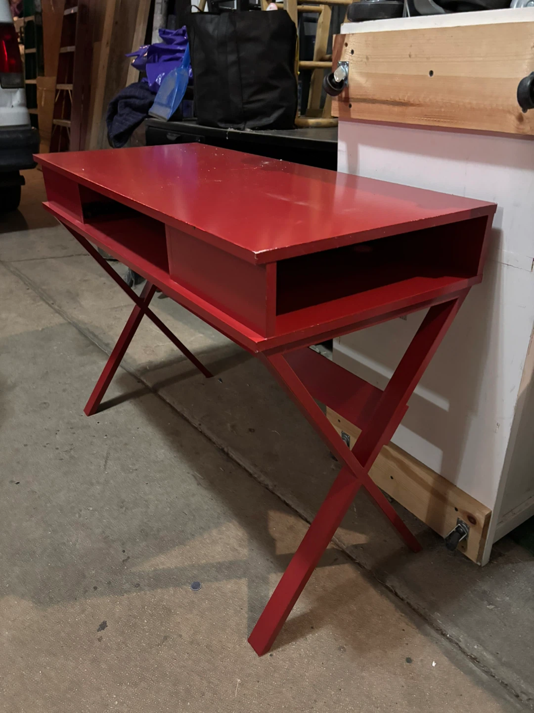 Nice Red X-Leg Writing Desk