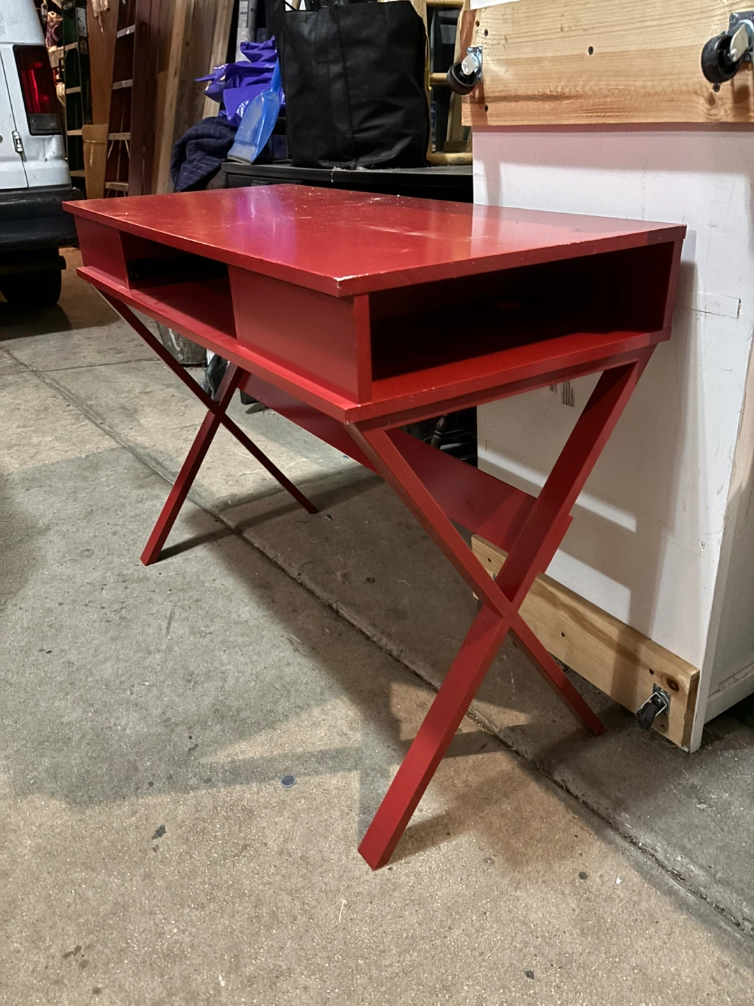 Nice Red X-Leg Writing Desk - photo 3