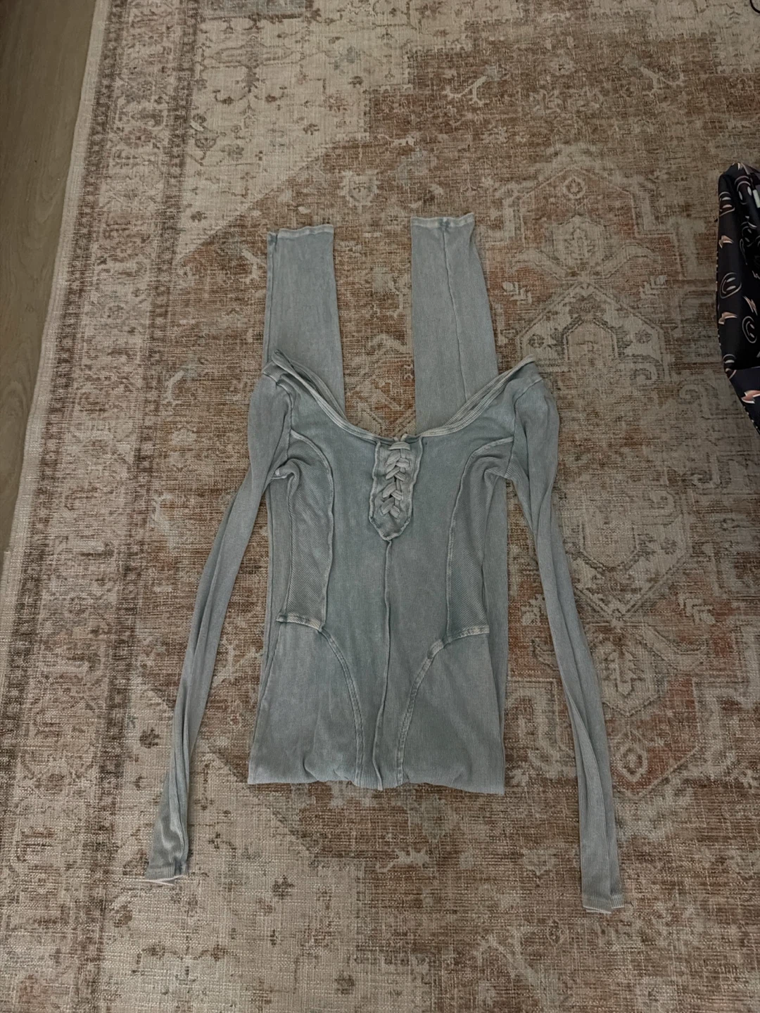 Long Sleeve Lace-Up Bodysuit