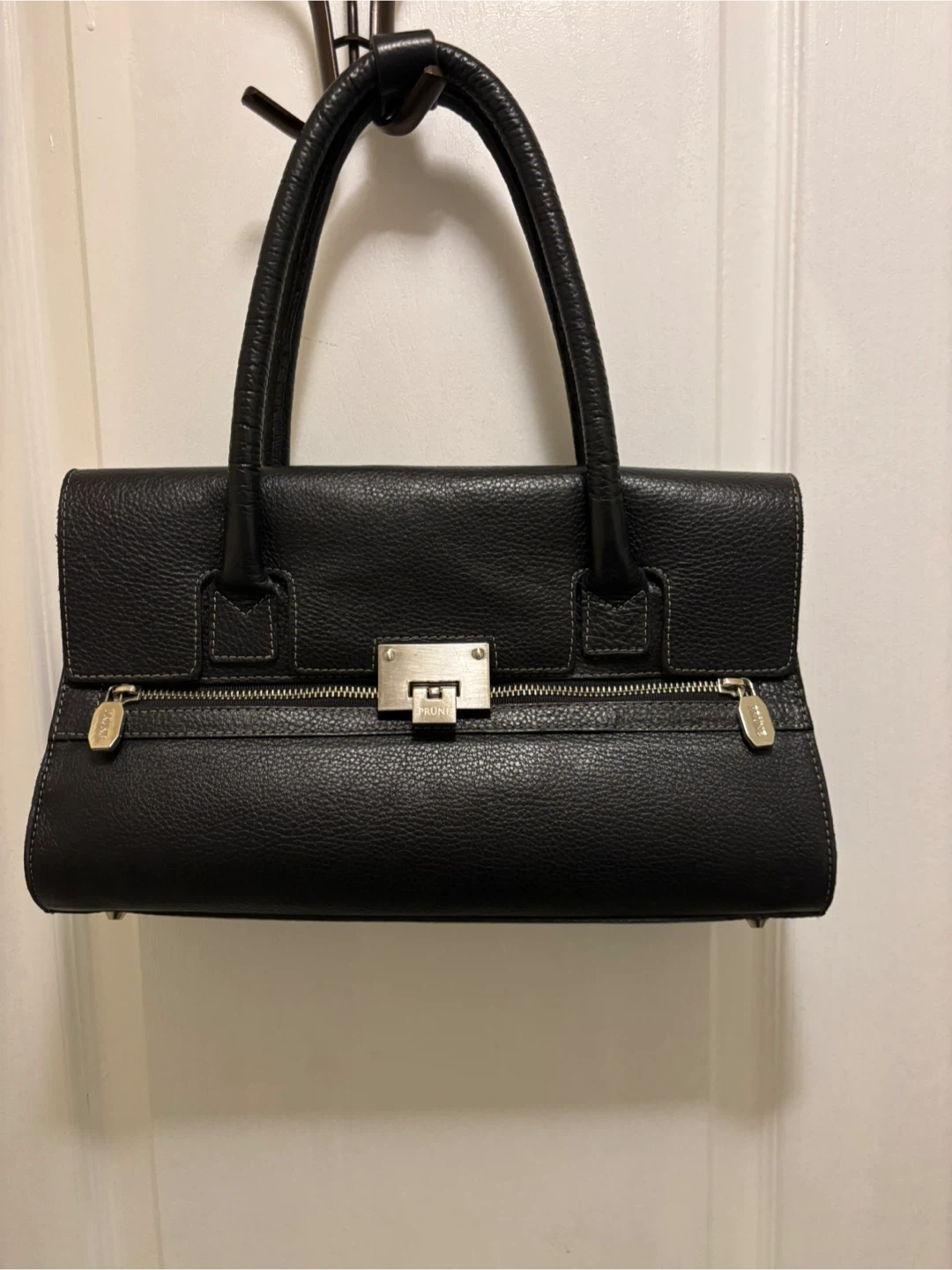 Black Leather PRUNE Handbag