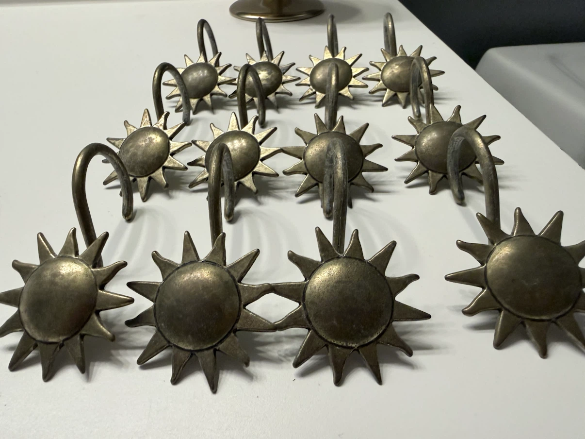 Sunburst Shower Curtain Hooks Set - 12 Pieces - photo 2