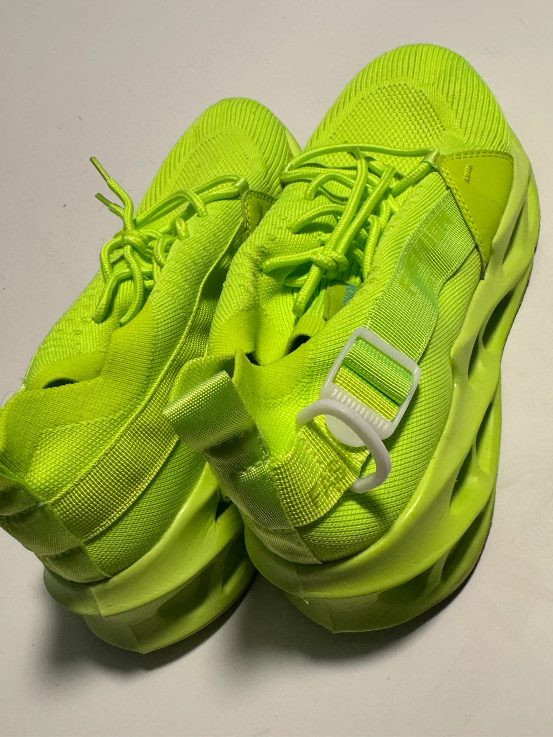 Neon Green Knit Fashion Sneakers