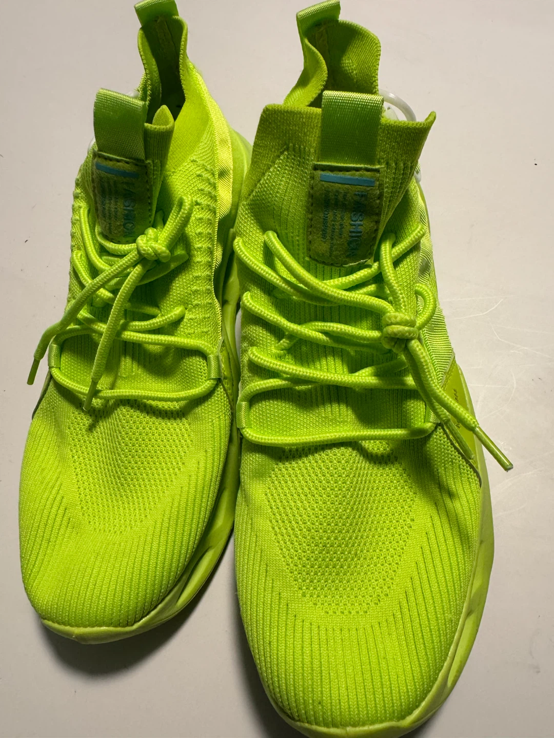 Neon Green Knit Fashion Sneakers - photo 3
