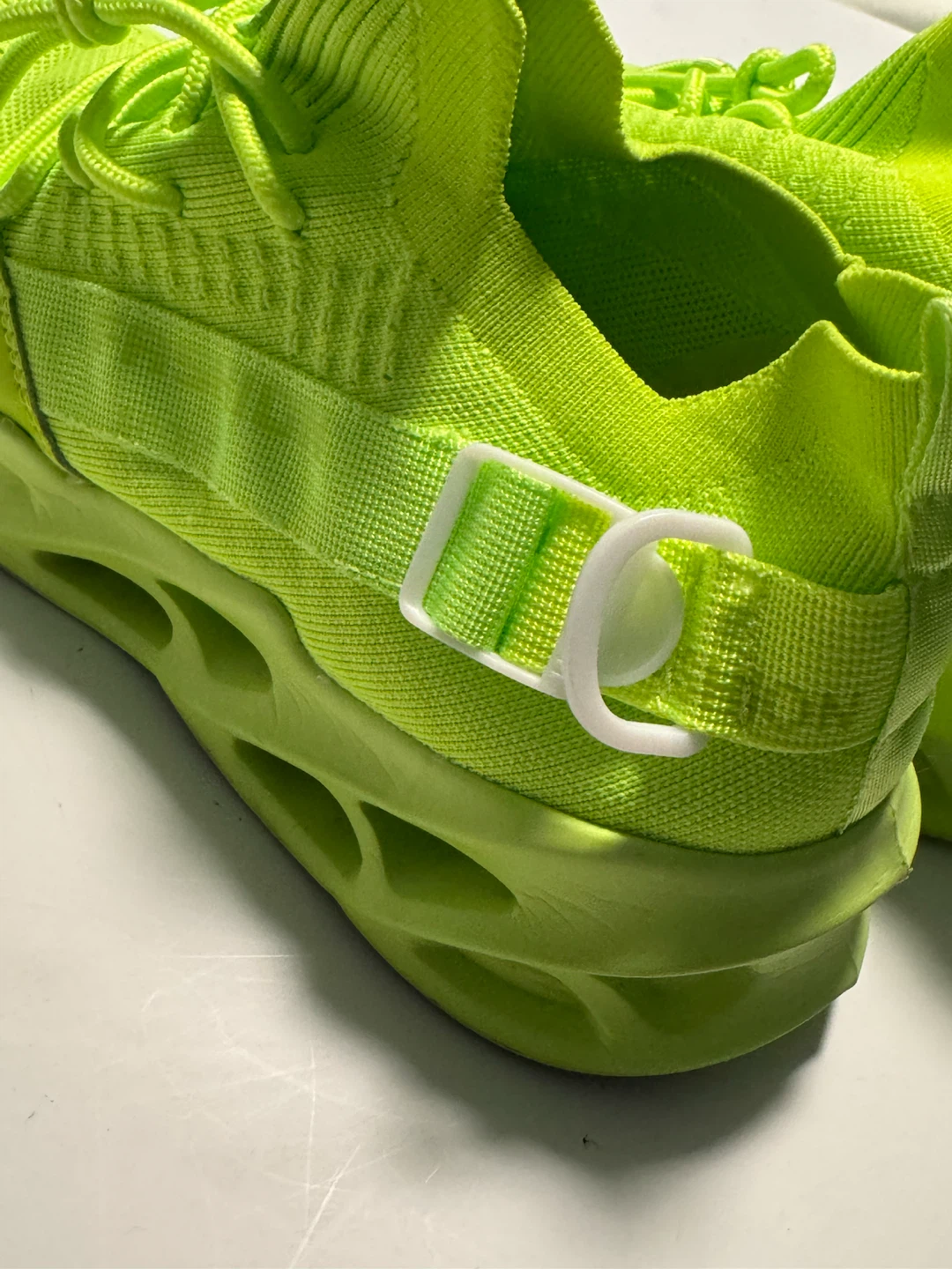 Neon Green Knit Fashion Sneakers - photo 4