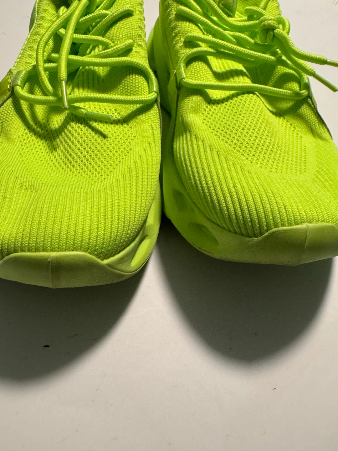 Neon Green Knit Fashion Sneakers - photo 5