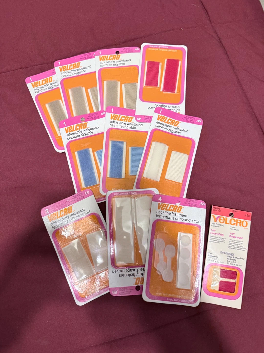11 pls of VELCRO Brand Fasteners