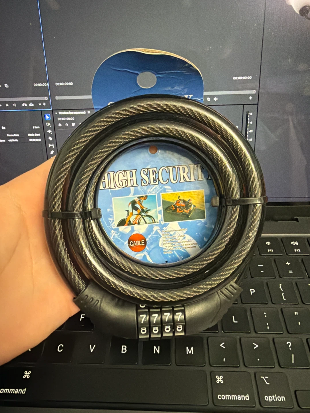 High Security Cable Lock with Combination