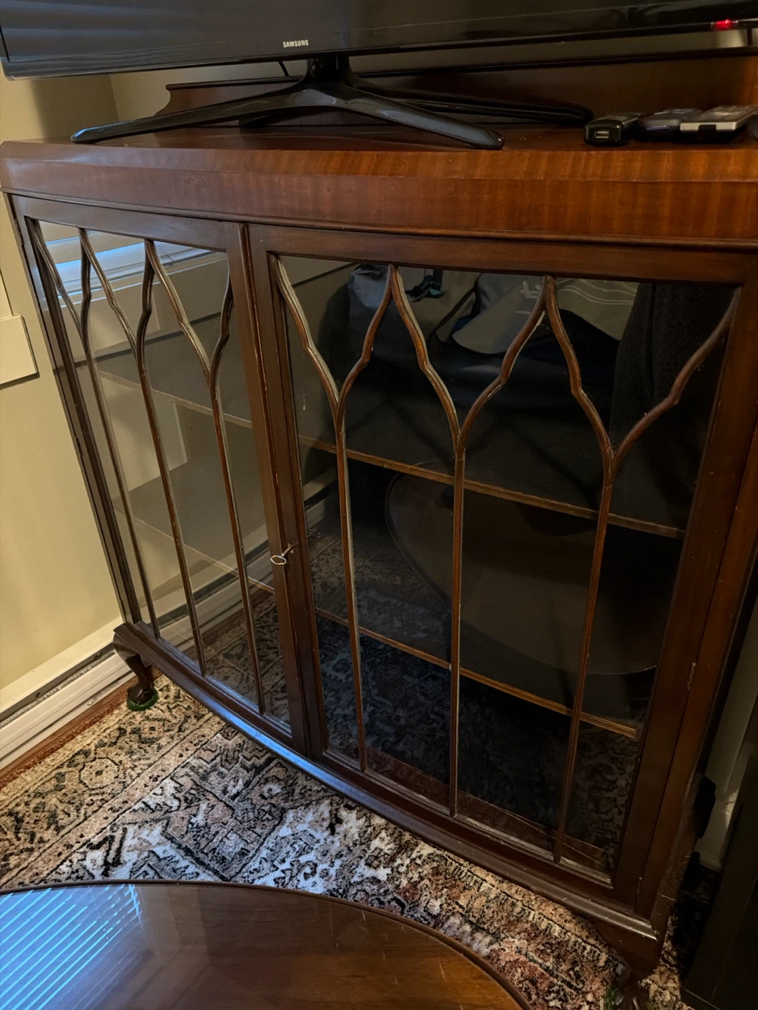 Vintage Mahogany Glass Display Cabinet - photo 2