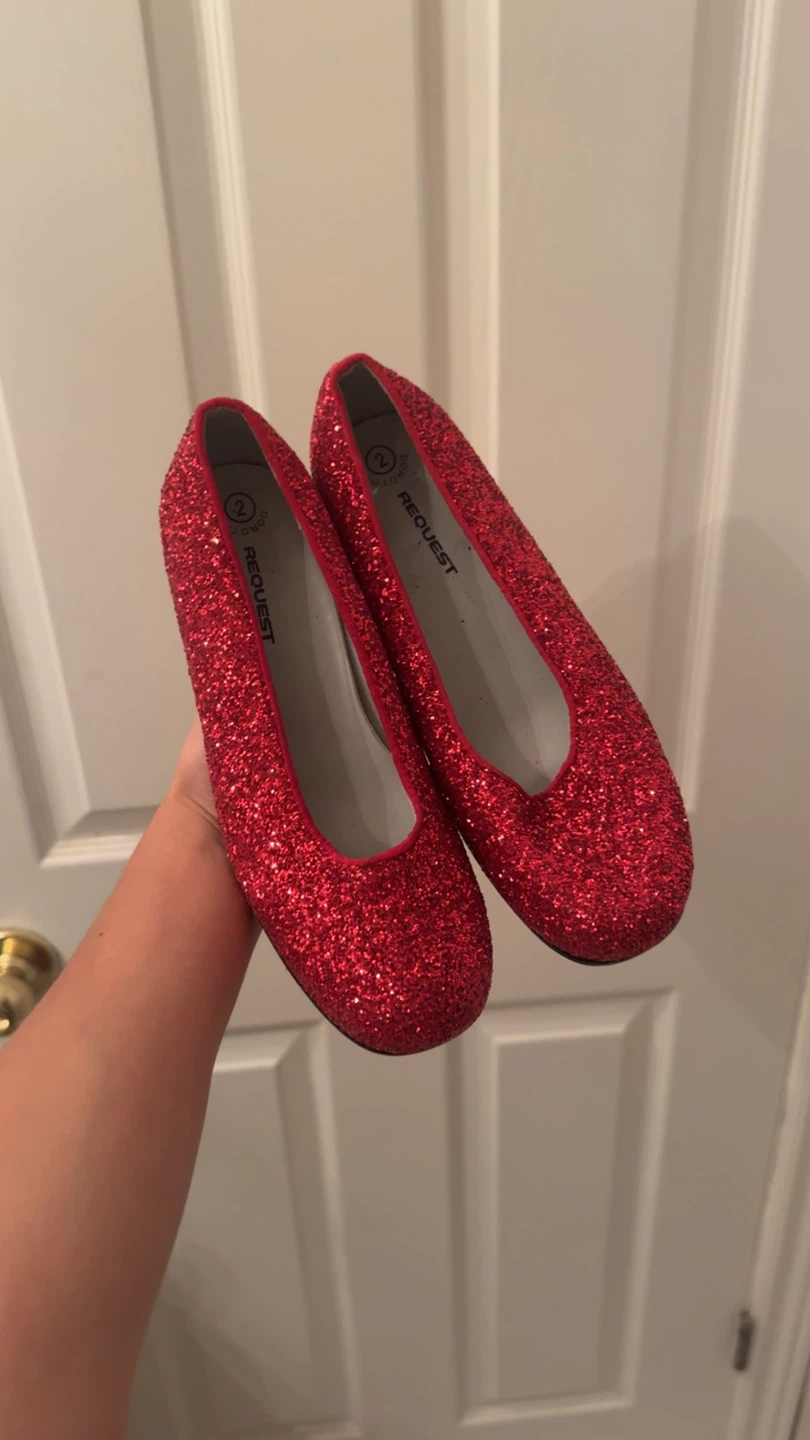 Request Dorthy Red Glitter Ballet Flats