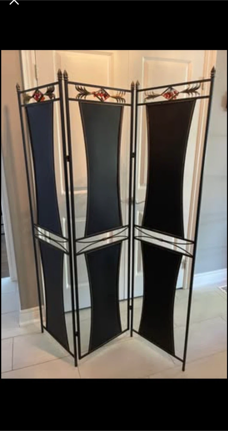 Room Divider 3 panel with glass accents - photo 2