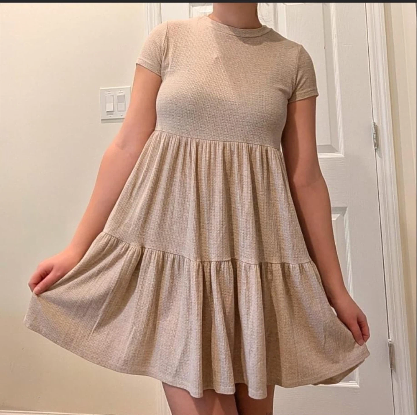 Women’s sandy knit babydoll dress