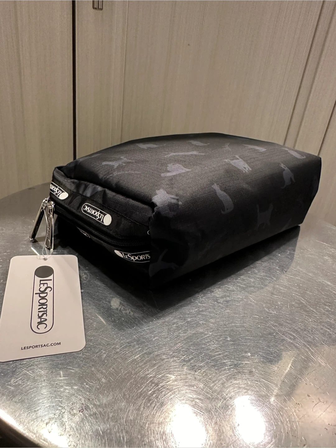 Brand New LeSportsac Cosmetic Bag Black Cat Print - photo 5