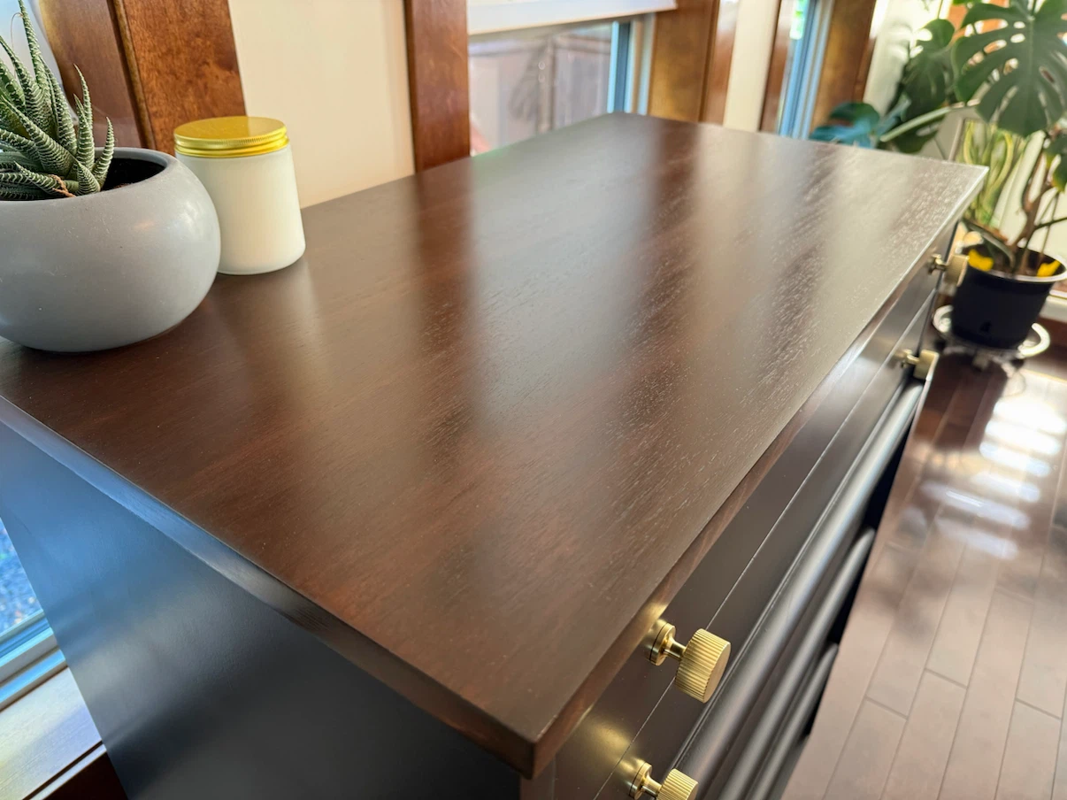 Refinished Black Fluted Tallboy Dresser - photo 4