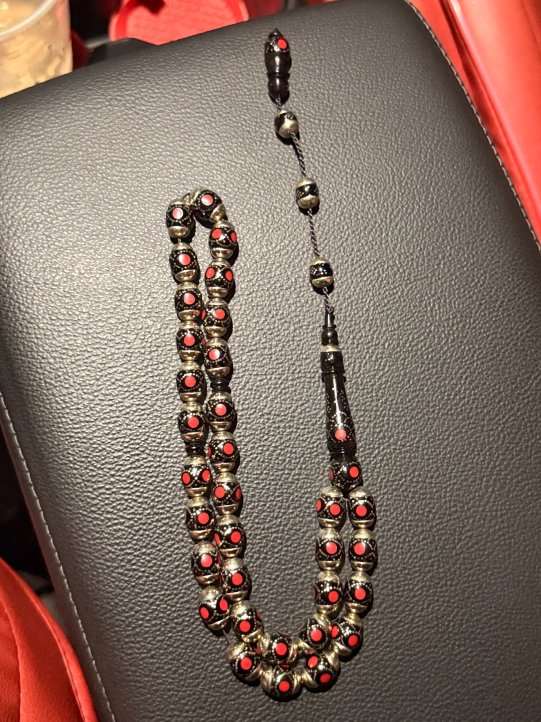 Prayer Beads kuk - Silver 925 Tone with Red Accents - photo 2