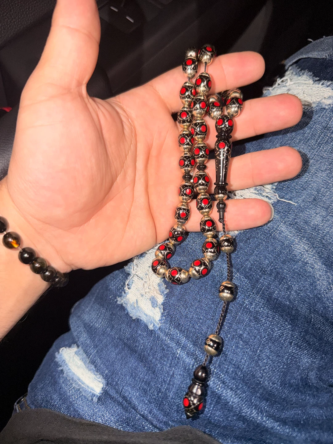 Prayer Beads kuk - Silver 925 Tone with Red Accents - photo 3