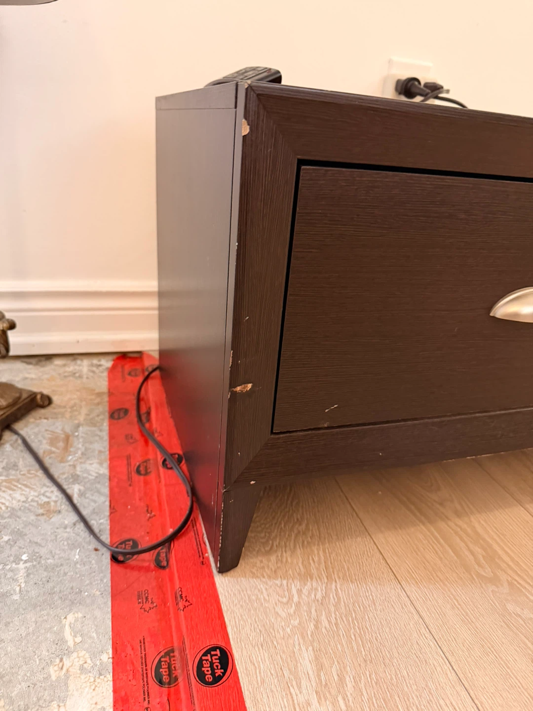 Dark Brown TV Stand with Drawers and Shelf - photo 2