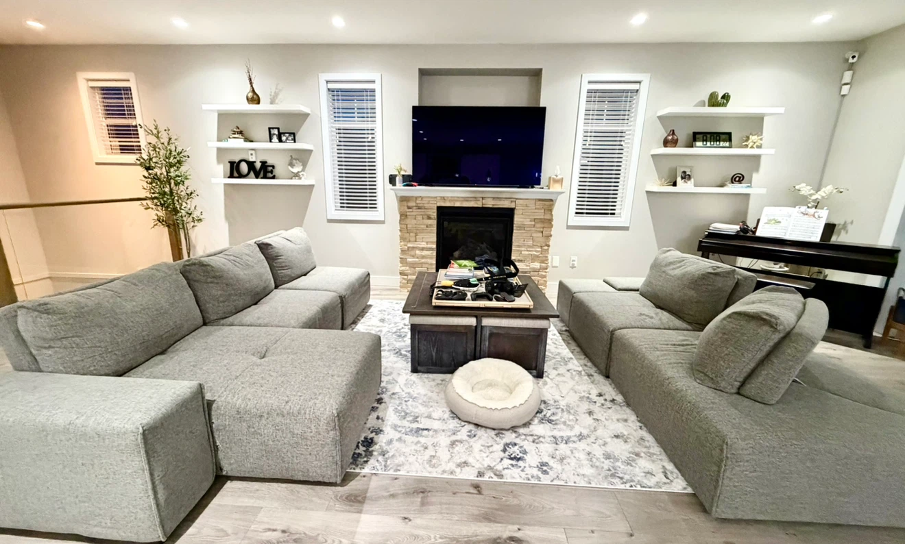 🛋️ 7-Piece Modular Sectional Sofa -Soft Grey Linen- Look Fabric