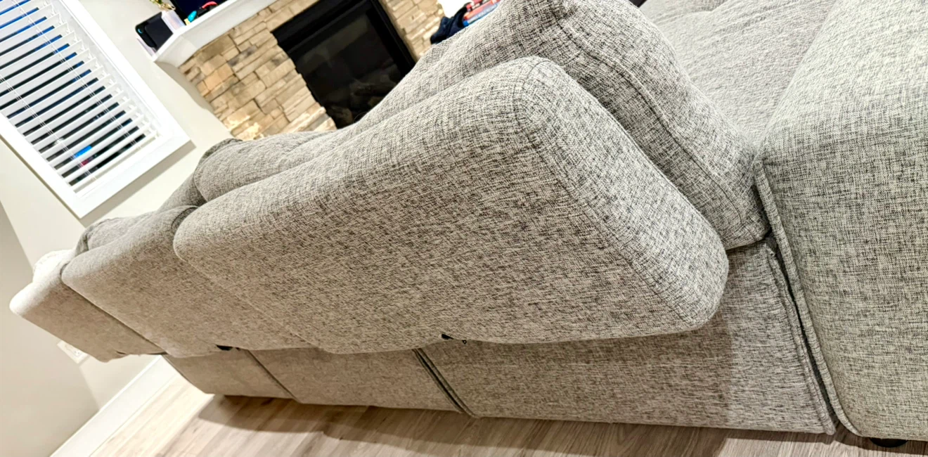 🛋️ 7-Piece Modular Sectional Sofa -Soft Grey Linen- Look Fabric - photo 5