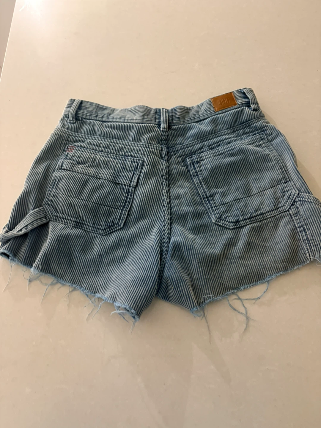 BDG High-Rise Corduroy Carpenter Shorts, Blue, Size 28 - photo 2