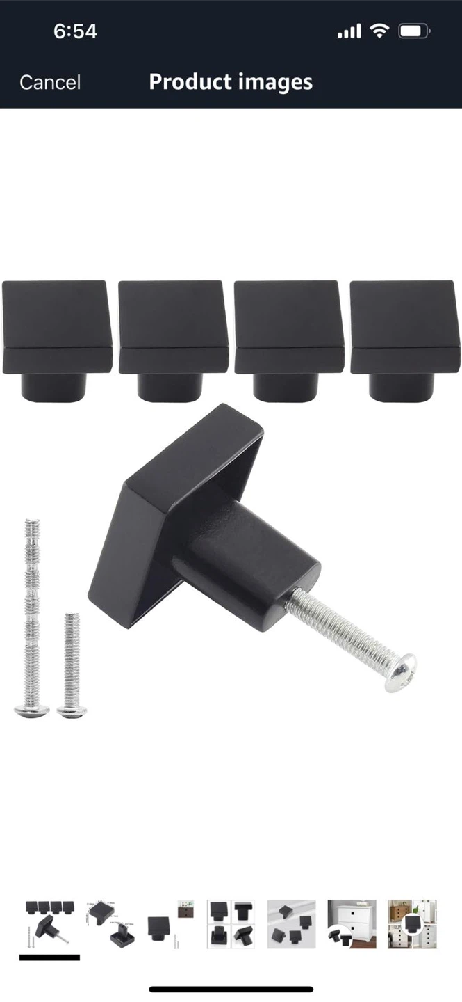 New-Black Square Cabinet Knobs (Pack of 10) - photo 2