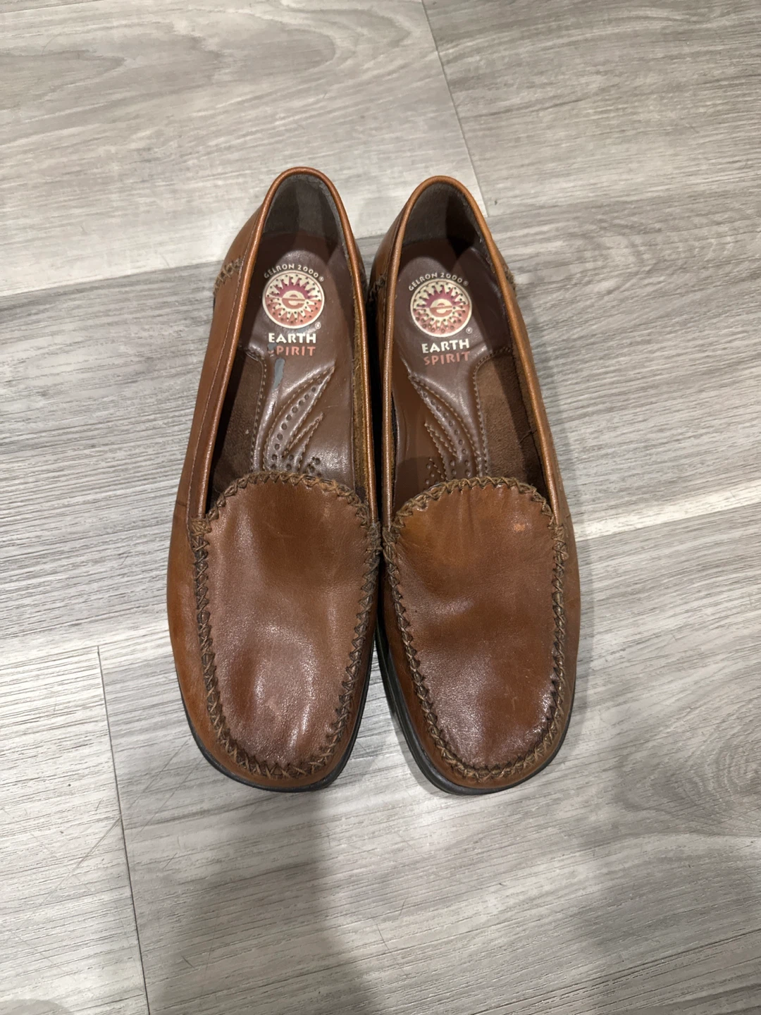 Earth Spirit Brown Leather Loafer Shoes